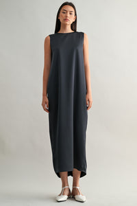 Draped Back Sleeveless Midi Dress