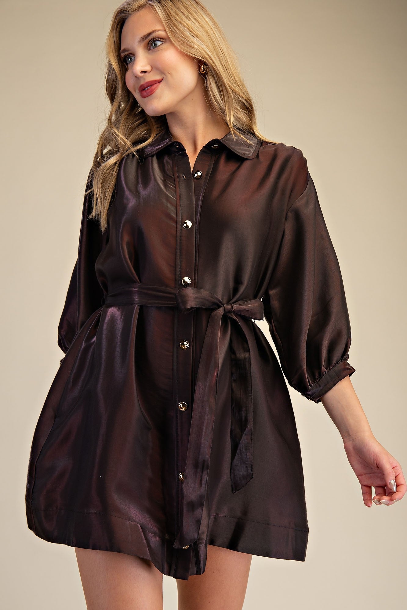 Black Shiny Mini Dress