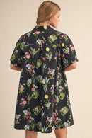Floral Button-Down Mini Dress
