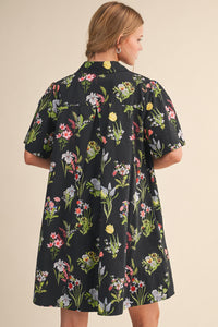 Floral Button-Down Mini Dress