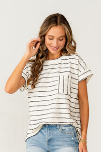 Striped Pocket Tee