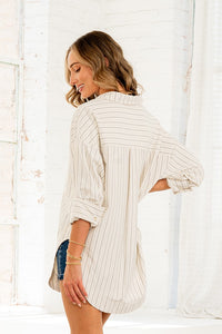 Oversized Striped Button-Down
