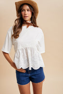 Scallop Lace Babydoll Top