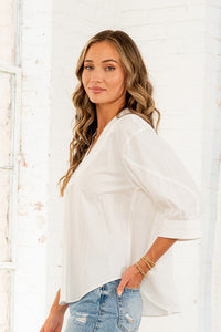 Solid Puff Sleeve Top