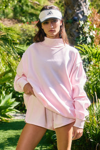 Solid Mock Neck Sweatshirt