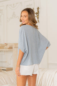 Patchwork Striped Dolman Top