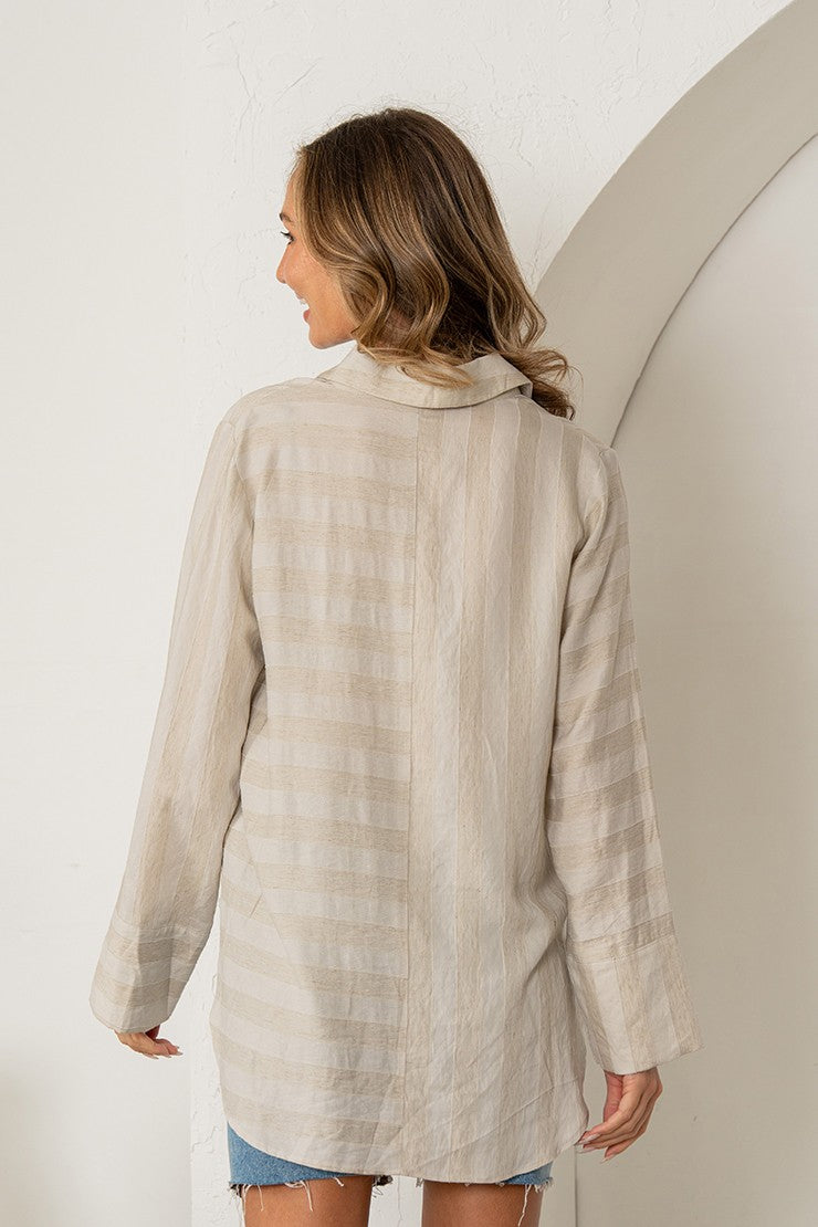 Tonal Striped Button Down