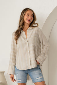 Tonal Striped Button Down