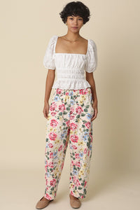 Floral Barrel Pants