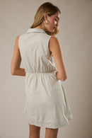 Sleeveless Surplice Tie Mini Dress