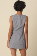 Gingham Button-Front Dress