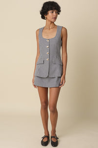 Gingham Button-Front Dress