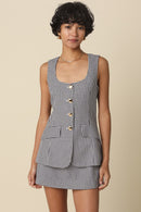 Gingham Button-Front Dress