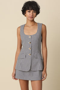 Gingham Button-Front Dress