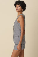 Gingham Button-Front Dress