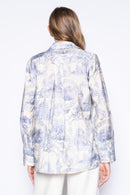 Satin Printed Button-Down