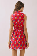 Contrast Scalloped Trim Dress