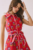 Contrast Scalloped Trim Dress
