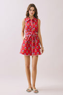 Contrast Scalloped Trim Dress