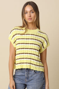 Yellow Striped Sweater Vest