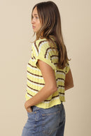Yellow Striped Sweater Vest