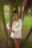 Square Neck Embroidered Dress
