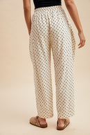 Linen Polka Dot Barrel Pants