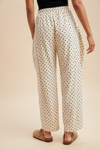 Linen Polka Dot Barrel Pants