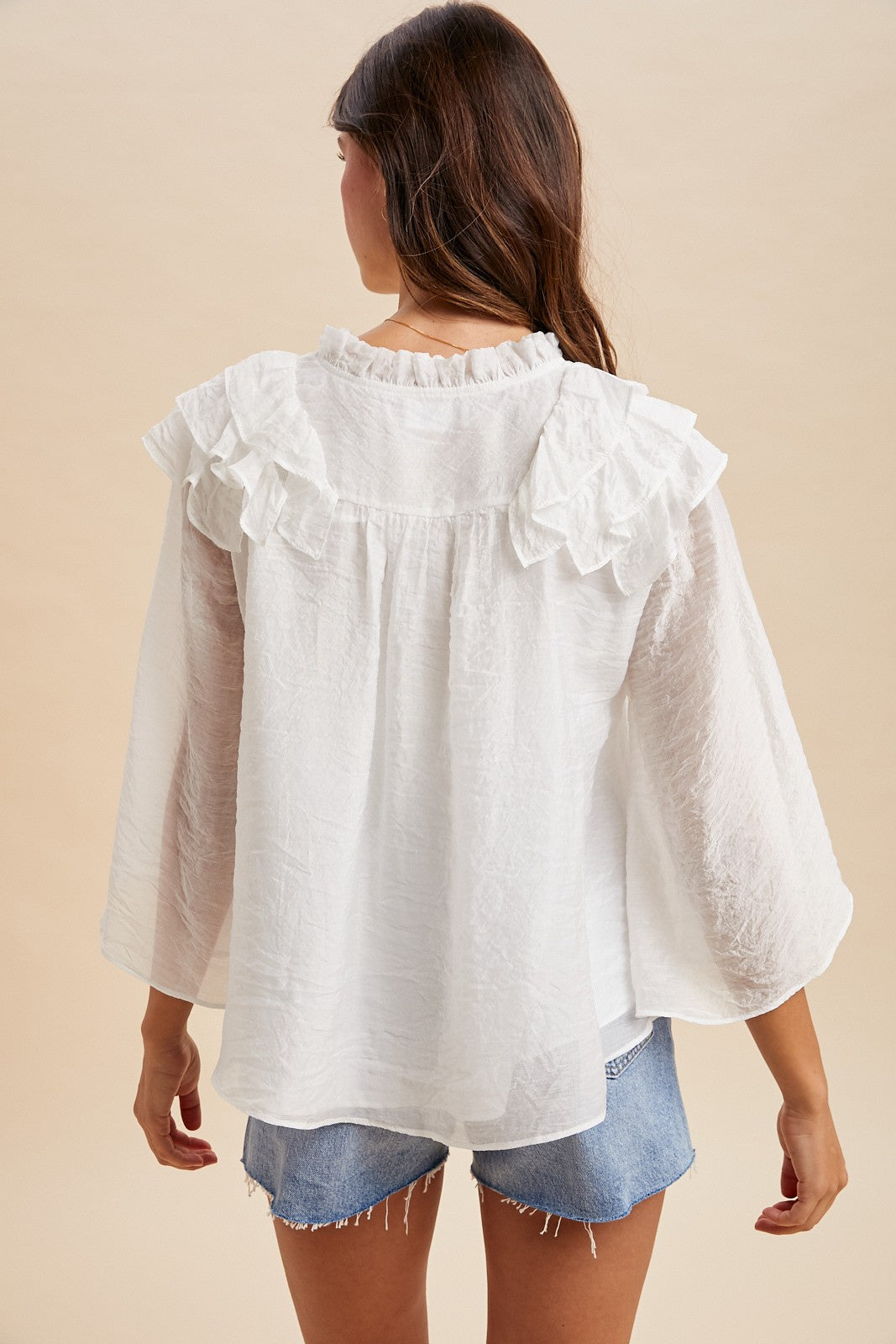Ruffle Yoke Blouse