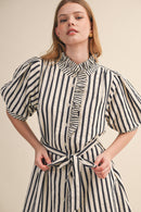 Ruffle Striped Mini Dress