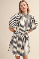 Ruffle Striped Mini Dress