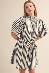Ruffle Striped Mini Dress