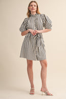 Ruffle Striped Mini Dress