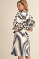 Ruffle Striped Mini Dress