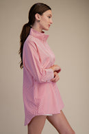 High Collar Striped Tunic