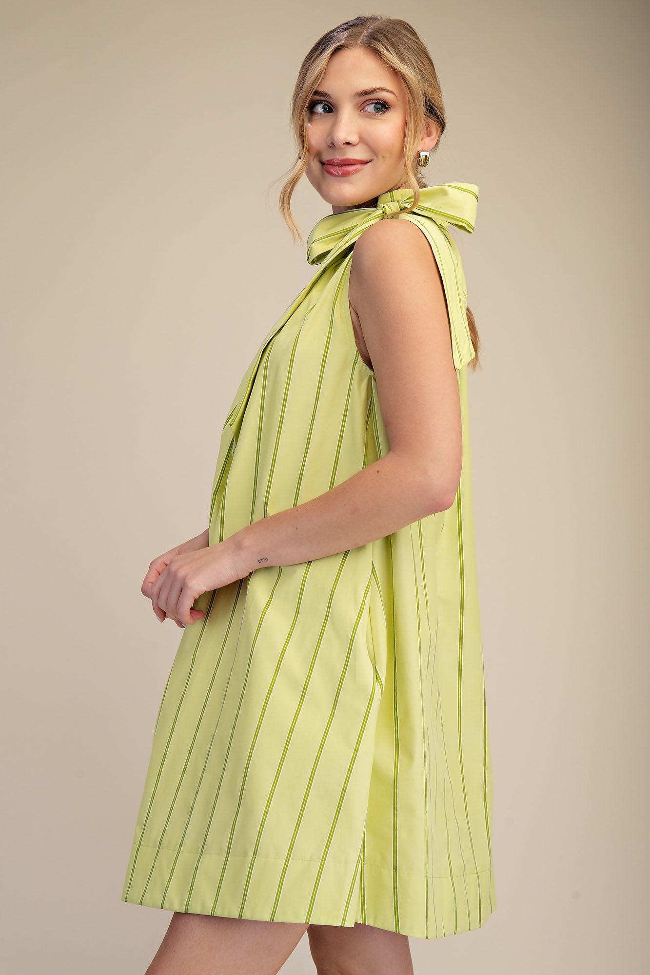 Tie Neck Mini Dress