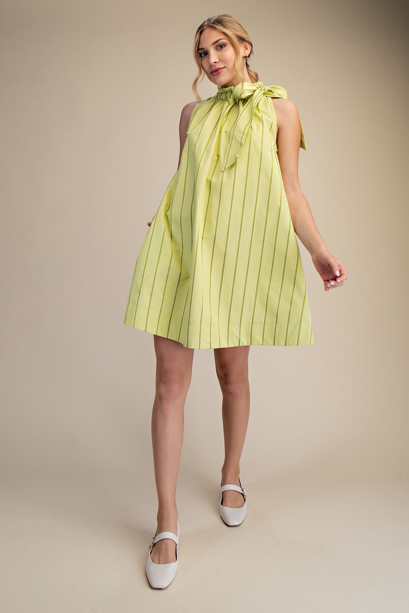 Tie Neck Mini Dress