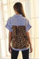 Leopard Printed Button-Down Top