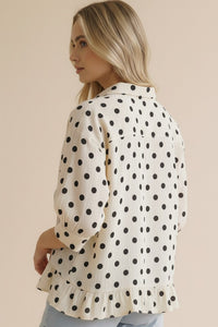 Polka Dot Peplum Blouse