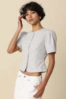 Striped Puff Sleeve Blouse