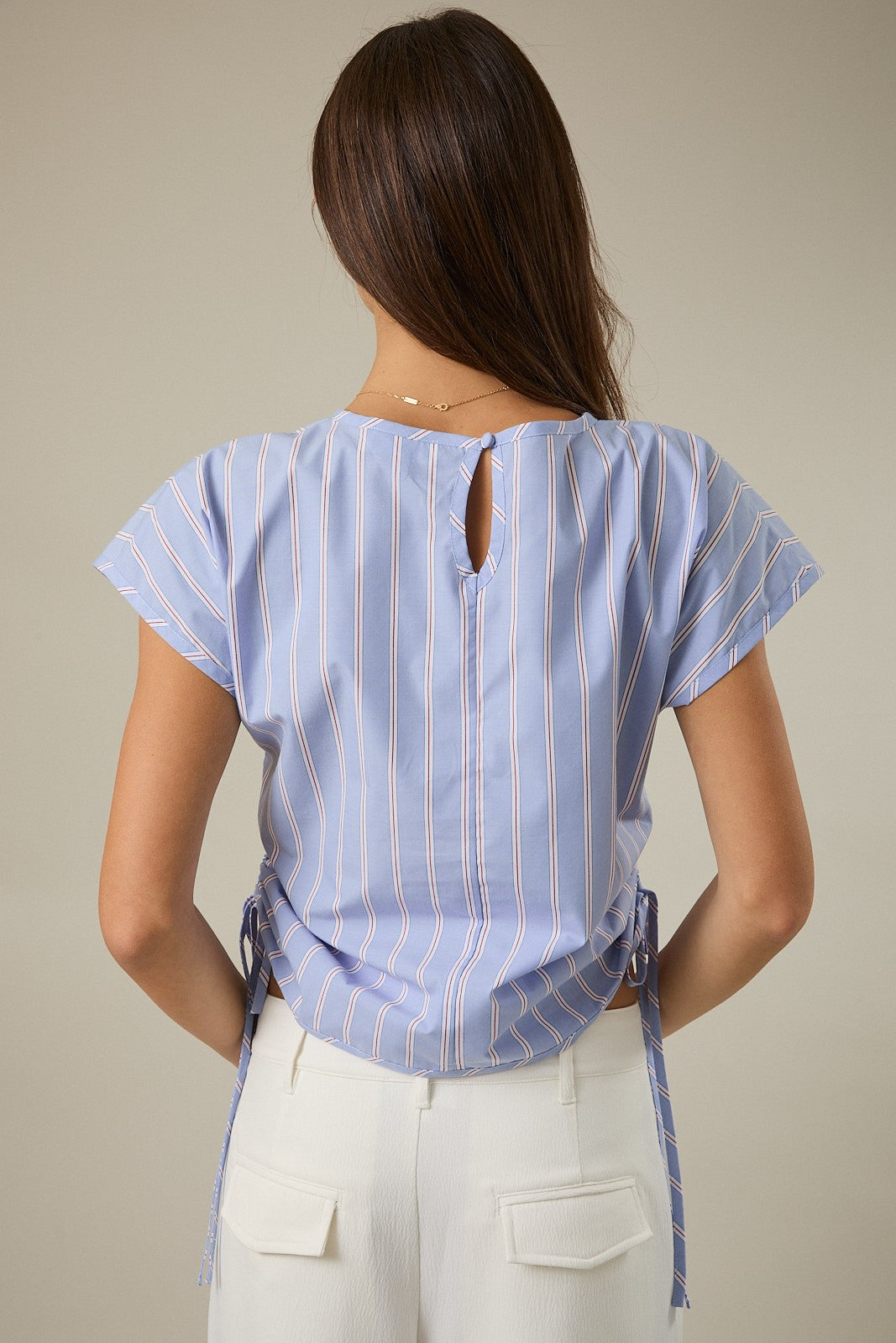 Side Tie Striped Top