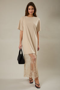 Lace T-Shirt Maxi Dress