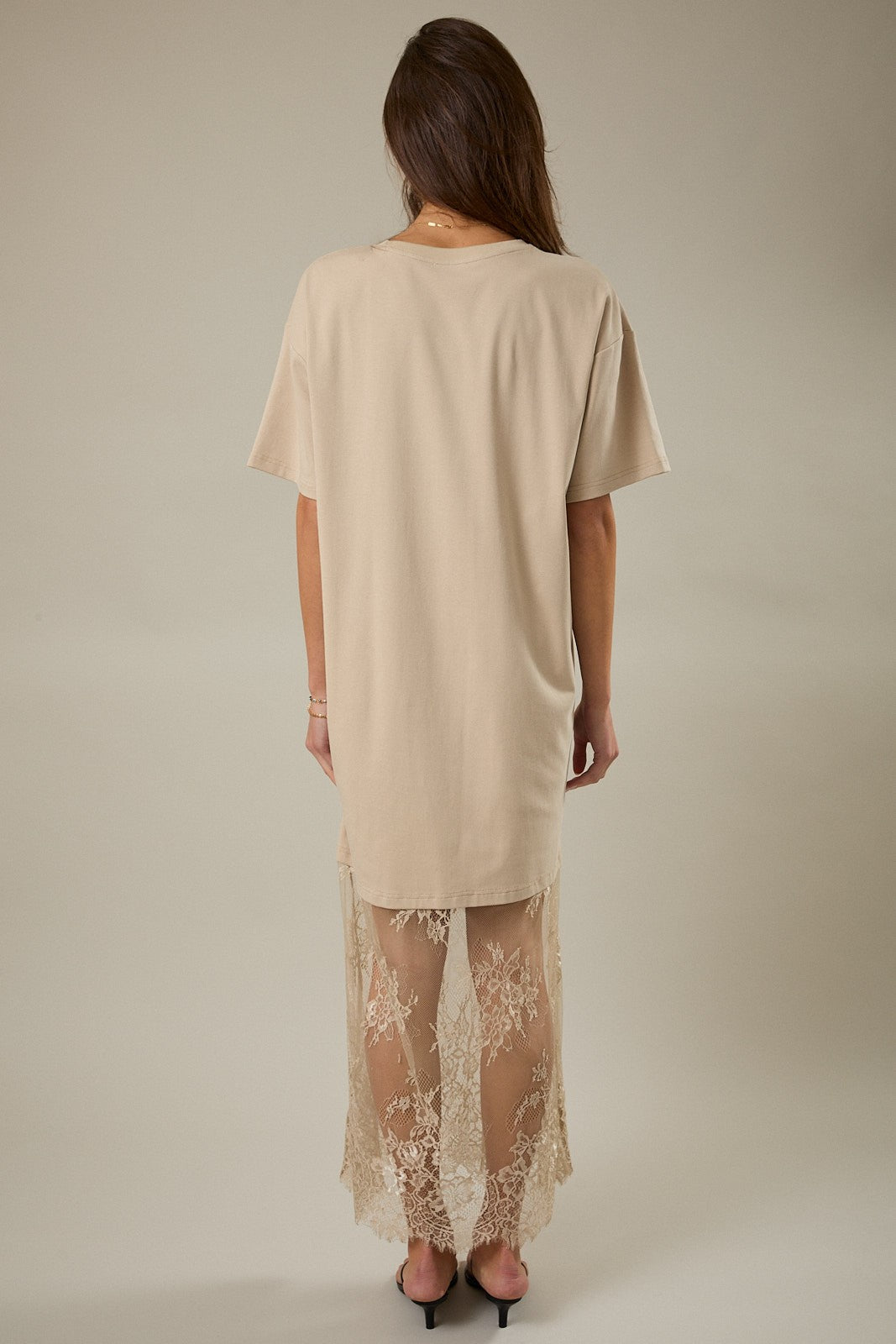 Lace T-Shirt Maxi Dress