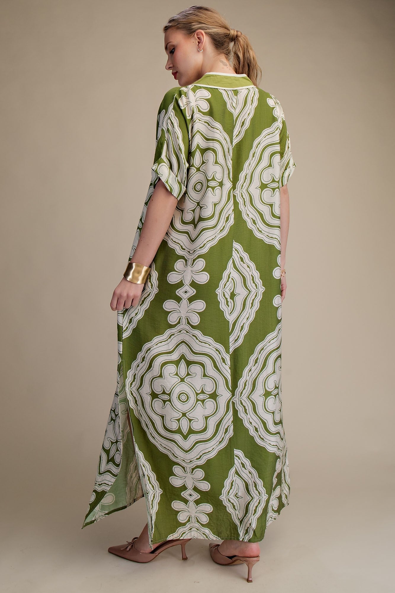 Printed Maxi Kaftan Dress