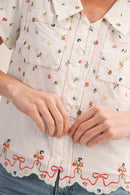 Embroidered Collared Blouse