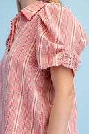 Embroidered Gingham Button Down