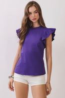 Flutter Sleeve Sleeveless Top
