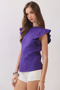 Flutter Sleeve Sleeveless Top