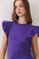 Flutter Sleeve Sleeveless Top
