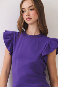 Flutter Sleeve Sleeveless Top